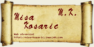 Miša Košarić vizit kartica